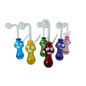 Assorted Mushroom Bubbler Hand Pipe - [JO34]