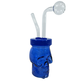 Assorted Skull Face Cup Bubbler Hand Pipe - [JO17]