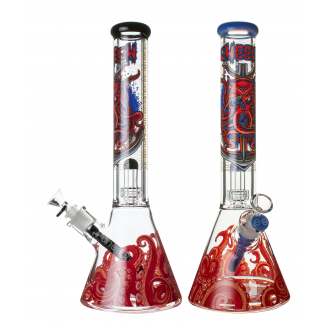 16" Cheech Glass 12mm Base Kraken Decal Beaker Water Pipe [CA-059]