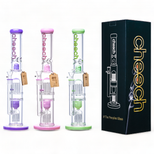 Cheech Glass - 18" Double Tree Perc Tube Water Pipe - [CH-170]