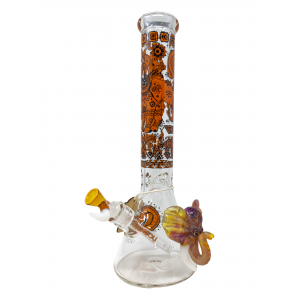 15" Cheech Glass "Find Me Where the Elephants Are" Beaker Water Pipe with Dab Pad - [CHE-221]