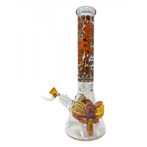 15" Cheech Glass "Find Me Where the Elephants Are" Beaker Water Pipe with Dab Pad - [CHE-221]