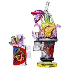 Cheech - 11.5" Venus & The Fly Trap With Matching Ash Catcher Water Pipe