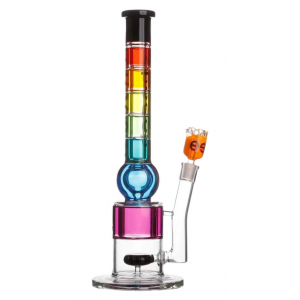 16" Cheech Glass Rainbow Glycerin Neck Multi Perc Water Pipe Rig - [HR-B135]