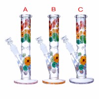 Clover Glass - 10" Daisy Dreams Straight Tube Water Pipe 