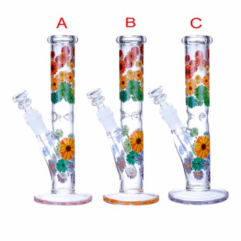 Clover Glass - 10" Daisy Dreams Straight Tube Water Pipe 