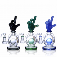 Clover Glass - 9.5" Finger-Toking Globe Perc Water Pipe