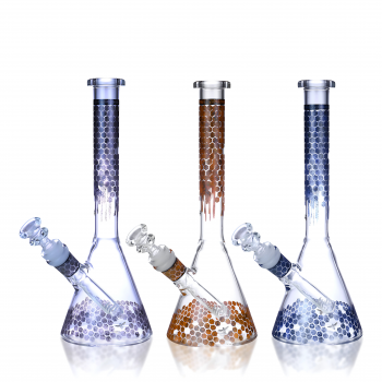 Clover Glass - 10" Honeycomb Art Beaker Water Pipe