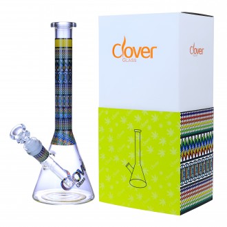 Clover Glass - 10" Artful Mosaic Design Beaker Water Pipe