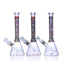 Clover Glass - 10" Pixel Block Art Beaker Water Pipe