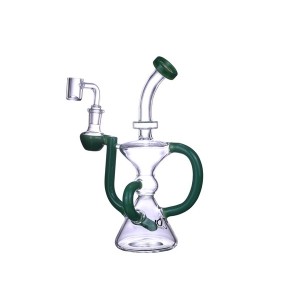 Clover Glass - 8.5" Recycler Rig Water Pipe [WPE-478]