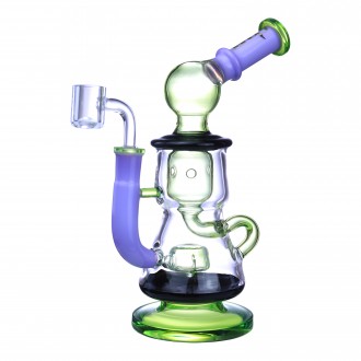 Clover Glass - 8.5" Multi-Tone Showerhead Perc Recycler Water Pipe