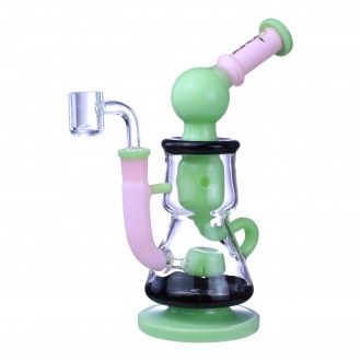 Clover Glass - 8.5" Multi-Tone Showerhead Perc Recycler Water Pipe