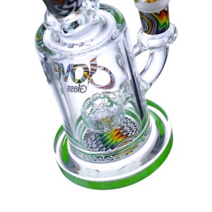 Clover Glass - 6" Colorful Wig Wag Art Showerhead Perc Water Pipe 