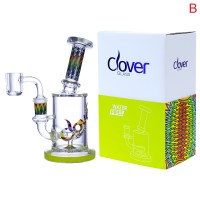 Clover Glass - 6" Colorful Wig Wag Art Showerhead Perc Water Pipe 