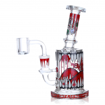 Clover Glass - 6" Toothy Grin Showerhead Perc Water Pipe 