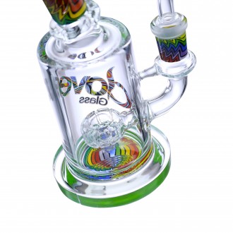 Clover Glass - 6" Rainbow Wig Wag Art Showerhead Perc Water Pipe