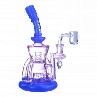 Clover Glass - 8" Dual Tone Perc Hourglass Recycler Water Pipe