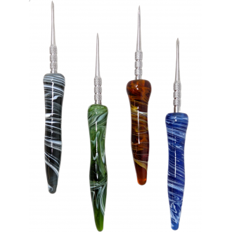 Spirl Art Glass Handle Metal Dabber [DSDAB0002] 