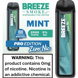 Breeze Smoke Pro Edition 6ml 2000 PF Zero Nicotine Disposable - 10ct Display*