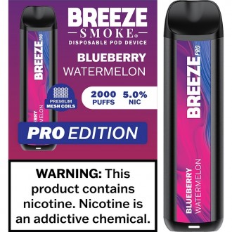 Breeze Smoke Pro Edition 6ml 2000 Puffs 5% Nicotine Disposable [10ct Display]*