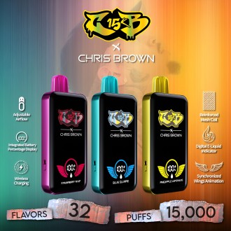 Chris Brown CB15K Puffs 15ML Disposable W/ Wings Animation - 5ct Display*