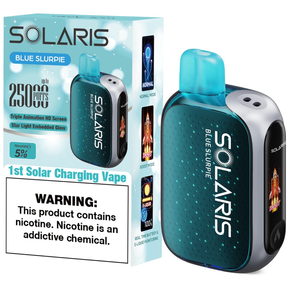 Solaris 25000 Puffs Solar Charging Disposable vape (Display of 5)*