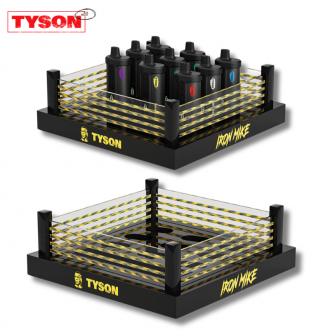 IRON MIKE Tyson 14ML 15K Puffs Disposable Starter Kit Display With Testing Station - Filled Acrylic Display of 100