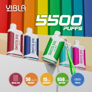 Yibla Smooth Rechargeable Disposable Pod 15ml 5% 5500PF - 10ct Display