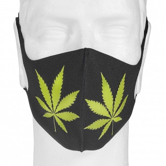 Black Mask Green Pot Leaf Design [7860]