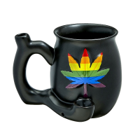 Matte Black Mug With Leaf [82505]