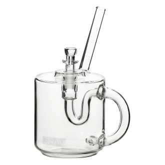 GRAV® Coffee Mug Pocket Bubbler Hand Pipe (Clear) - [PBCM.0]