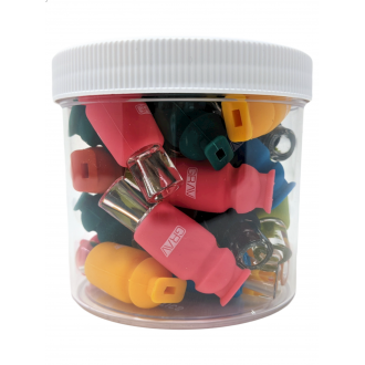 GRAV Assorted Silicone-Capped Glass Crutch - JAR (Display of 25)[SLC.CR25JAR]