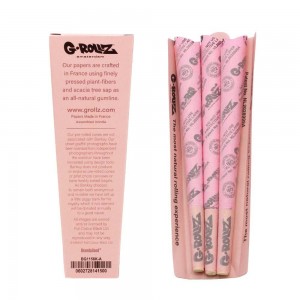 G-ROLLZ | Banksy's Graffiti - Lightly Dyed Pink - 3 King Size Cones / 24 packs in Display - [BG1156KA]