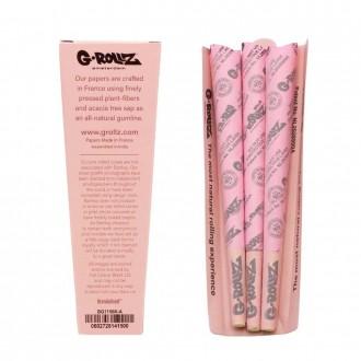 G-ROLLZ | Banksy's Graffiti - Lightly Dyed Pink - 3 King Size Cones / 24 packs in Display - [BG1156KA]