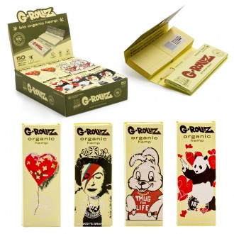 G-ROLLZ | Banksy's Graffiti - Organic Hemp Extra Thin - 50 '1¼' Papers + Tips (24 Booklets Display) - [BG352A]