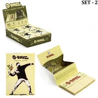 G-ROLLZ | Banksy's Graffiti - Organic Hemp Extra Thin - 50 '1¼' Papers + Tips & Tray - [BG402]