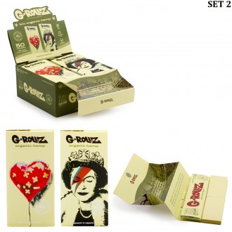 G-ROLLZ | Banksy's Graffiti King Size - Organic Hemp Extra Thin - 50 King Size Papers + Tips & Tray - [BG72]