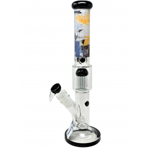 18" G-Rollz Banksy's "Bulletproof Dove" Tree Perc Straight Water Pipe (White) - [BG20106B]