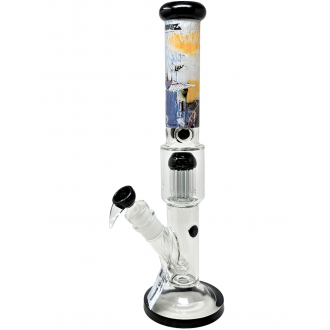 18" G-Rollz Banksy's "Bulletproof Dove" Tree Perc Straight Water Pipe (White) - [BG20106B]