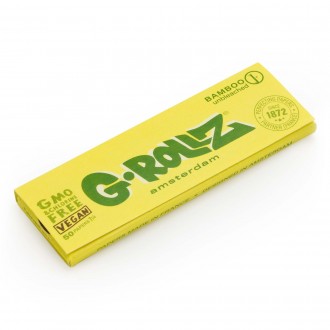 G-ROLLZ | Bamboo Unbleached Rolling Papers - 50ct Display - 1¼ Size - [GR302A-DIS]