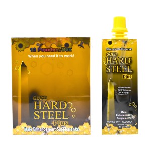 Gold Hard Steel Plus Male Enhancement Honey Tube - 12ct Display