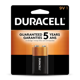 DURACELL® Coppertop 9V Alkaline Batteries 1 Batteries per Card (12PK)