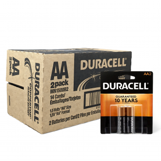 DURACELL® Coppertop AA2 Alkaline Batteries 2 Batteries per Card (14PK) 