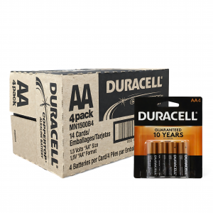 DURACELL® Coppertop AA4 Alkaline Batteries 4 Batteries per Card (14PK) 