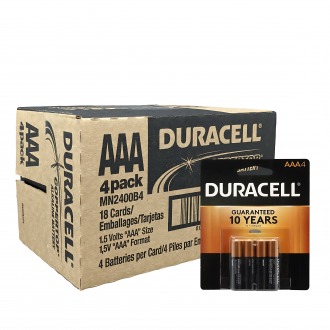 DURACELL® Coppertop AAA4 Alkaline Batteries 4 Batteries per Card (18PK) 