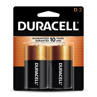 DURACELL® Coppertop D2 Alkaline Batteries 2 Batteries per Card (6PK)