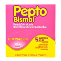 Pepto Bismol Chewables - 32 Packets of 4 Chewable Tablets 