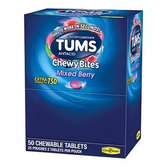 TUMS Chewy Bites Extra Strength - Assorted Berries - 50 Chewable Tablets 