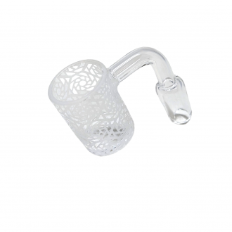 14mm Quartz 22mm Bucket Banger Male With Sand Blasted Design - J [QF152]